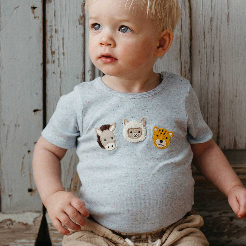 purebaby organic donkey short sleeve bodysuit baby boy clothes