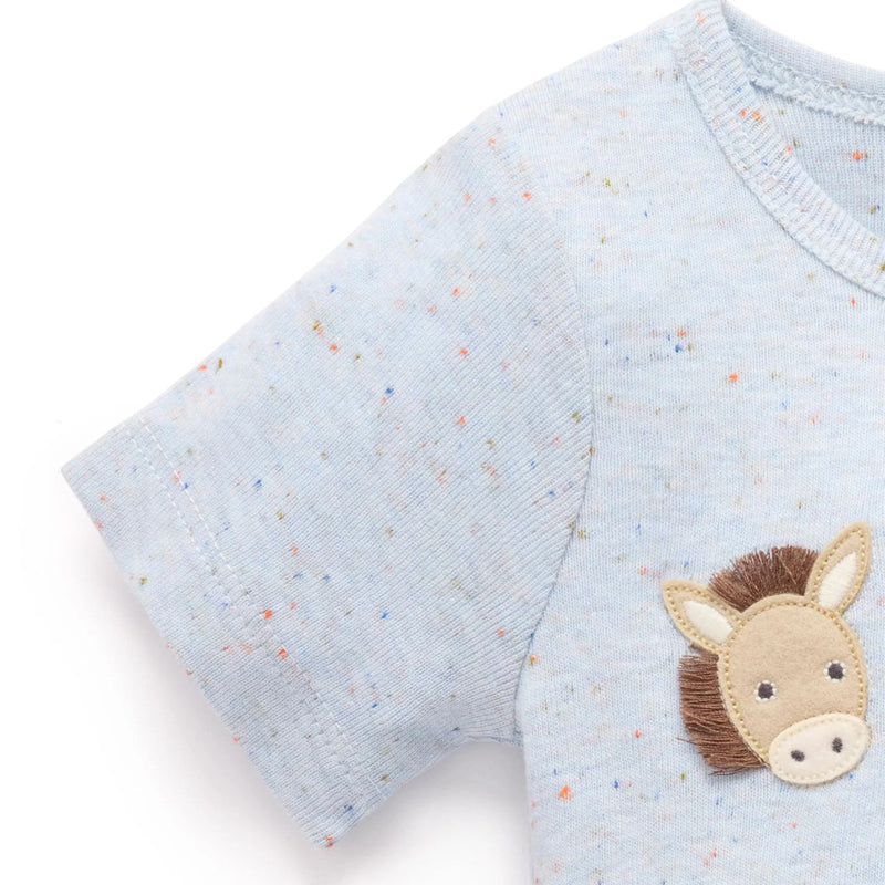 purebaby organic donkey short sleeve bodysuit baby boy clothes