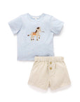 purebaby organic baby boy clothes donkey tee short set kids