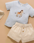 purebaby organic baby boy clothes donkey tee short set kids