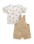purebaby organic driftwood overall set organic cotton kids clothes