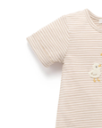 purebaby organic cotton baby clothes duck short growsuit romper