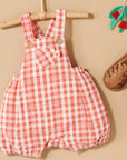 purebaby organic festive gingham overall red baby first christmas clothes