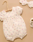purebaby organic cotton baby girl clothes marigold fiesta romper