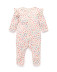 purebaby organic cotton baby girl clothes flor zip growsuit romper