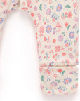 purebaby organic cotton baby girl clothes flor zip growsuit romper