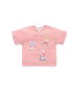 purebaby organic friendship relaxed tee papaya baby girl