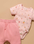 purebaby organic cotton baby bodysuit fruity pointelle bodysuit