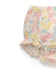 purebaby organic cotton baby clothes garden flowers ruffle bloomers baby girl diaper cover