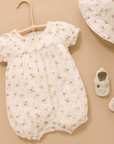 purebaby organic cotton romper garden ditsy