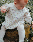 purebaby organic white primrose gathered bodysuit baby girl