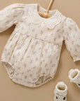 purebaby organic white primrose gathered bodysuit baby girl