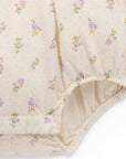 purebaby organic white primrose gathered bodysuit baby girl
