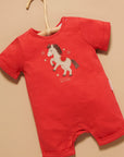 baby romper red horse chinese new year festive girl boy