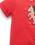 baby romper red horse chinese new year festive girl boy