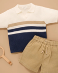 Navy Knitted Polo