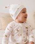 purebaby organic cotton newborn baby knot hat