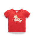 baby girl toddler red festive lunar new year blouse horse