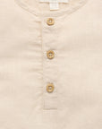 Linen Blend Romper Driftwood Stripe