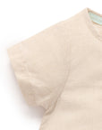 Linen Blend Romper Driftwood Stripe
