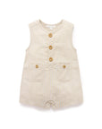 purebaby organic baby boy clothes brown linen blend romper kids