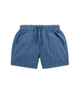 purebaby organic cotton baby kids shorts linen blend shorts french navy stripe
