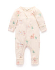 purebaby organic cotton baby clothes llama zip growsuit romper