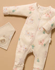 purebaby organic cotton baby clothes llama zip growsuit romper