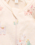 purebaby organic cotton baby clothes llama zip growsuit romper