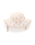 purebaby organic baby hat white marigold ruffle sun hat kids