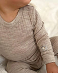 purebaby organic merino wool bodysuit beige baby travel clothes