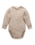 purebaby organic merino wool bodysuit beige baby travel bodysuit
