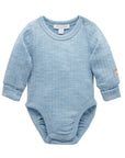 purebaby organic merino wool bodysuit blue baby travel bodysuit