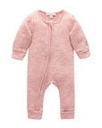 purebaby organic merino wool growsuit blue baby wool romper