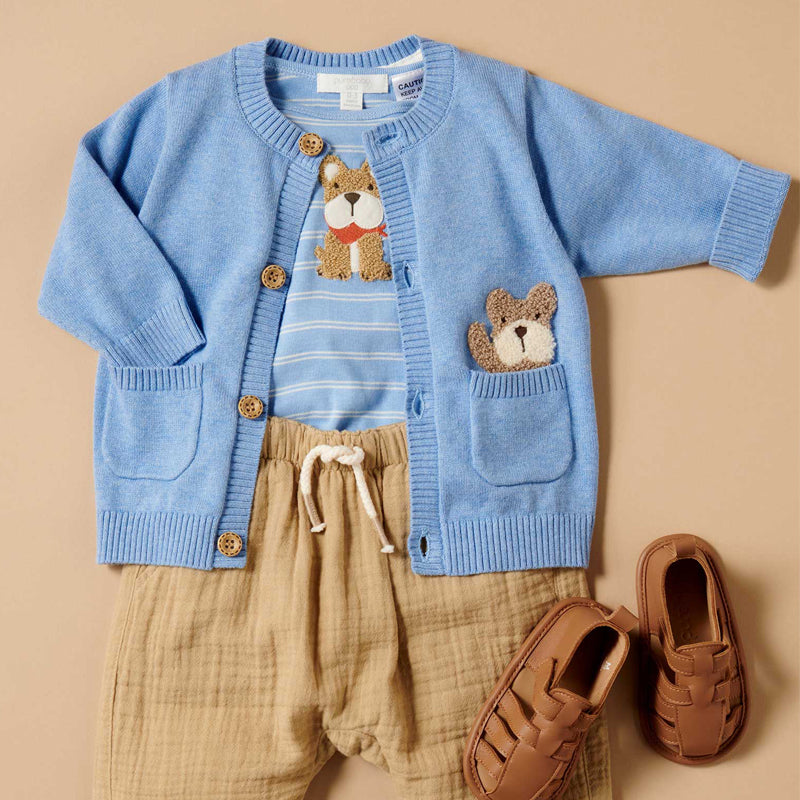 purebaby organic nautical cardigan baby cardigan knitwear