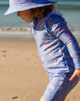 purebaby organic purple peony long sleeve rashie sunsuit baby kids swimwear