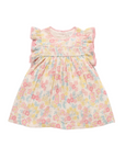 purebaby organic cotton baby kids dress garden flowers smocked dress girls