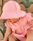 purebaby organic baby hat pink ruffle sun hat kids