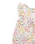 purebaby organic cotton baby clothes pink ruffle shortie growsuit garden petals baby kids