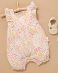 purebaby organic cotton baby clothes pink ruffle shortie growsuit garden petals baby kids