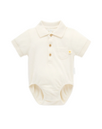 purebaby organic cotton polo bodysuit baby clothes