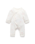 purebaby organic premi premie baby growsuit pink bear