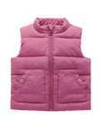 purebaby organic baby winter puffer vest pink