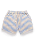 purebaby organic pull on shorts ticking stripe baby kids organic cotton shorts