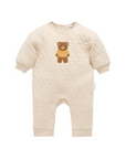 purebaby organic quilted track growsuit wheat bear organic cotton baby clothes travel