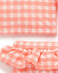 purebaby organic rashie set coral gingham baby swim kids swimwear