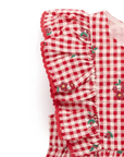 Festive Gingham Ruffle Romper
