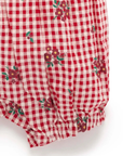 Festive Gingham Ruffle Romper