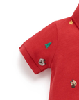 purebaby organic baby clothes christmas polo growsuit