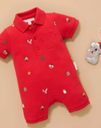purebaby organic baby clothes christmas polo growsuit